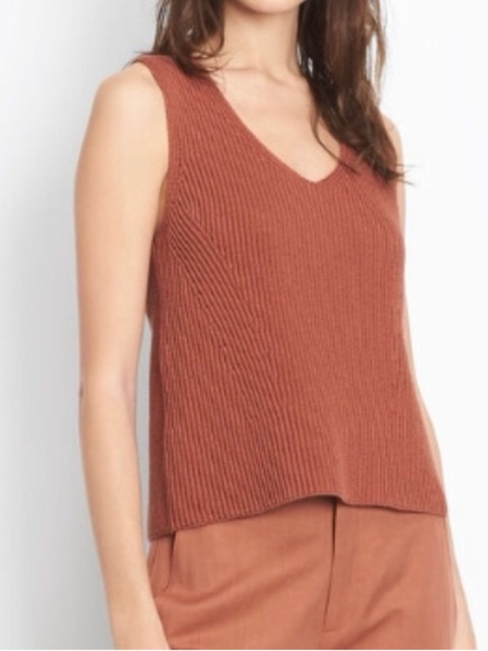 VINCE. | terracotta ribbed tank | size medium